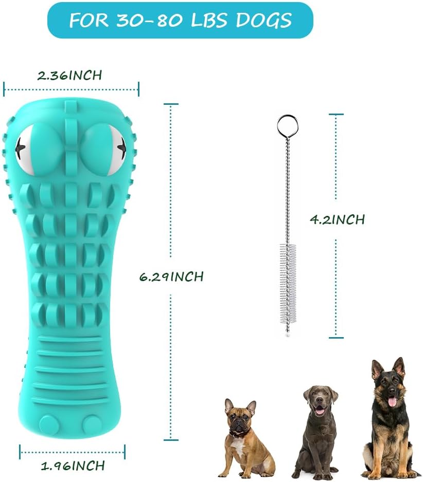 Dog Toys for Aggressive Chewers Large Medium Breed, Indestructible Dog Toothbrush Chew Toys, Squeaky Interactive Tough Extremely Durable, Dogs Toys to Keep Them Busy