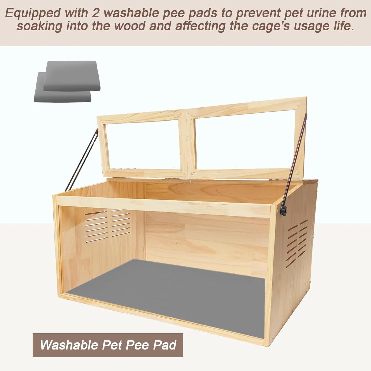 Wooden Hamster Cage,40" L x 20" W x 20" H Animal Cabinet for Dwarf Syrian Hamsters Degus, Hamster Habitat with Openable Top and Large Acrylic Sheets.