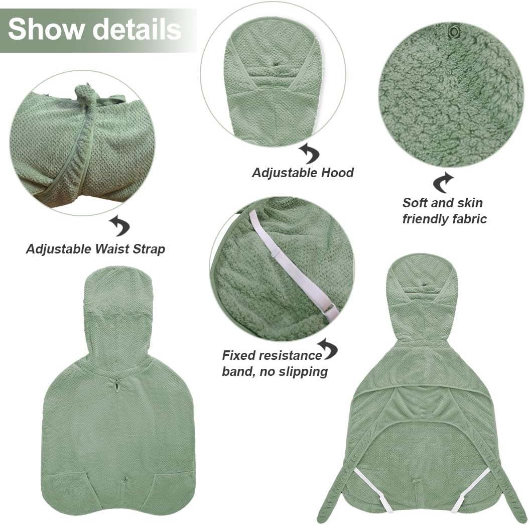 Medium to Large Size Dog Bathrobe, Quick Drying Super Absorbent Used for After Bathing, Warm Dog Towels, Adjustable Hoodies and Belts for Pet Dogs Bath Clothes Products(Green Jacquard, 5XL)