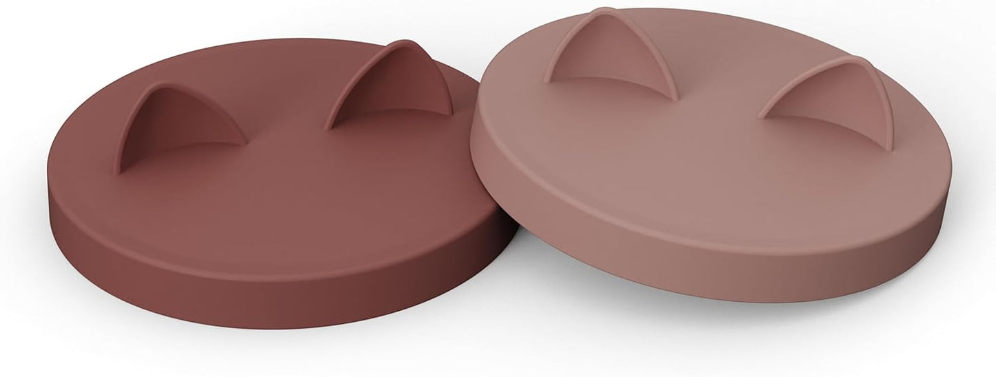 OHMO 2 Pack Pet Food Can Lids, (12.5-14oz) BPA Free Silicone Covers for Cat and Dog Food Cans, Mars&Coral