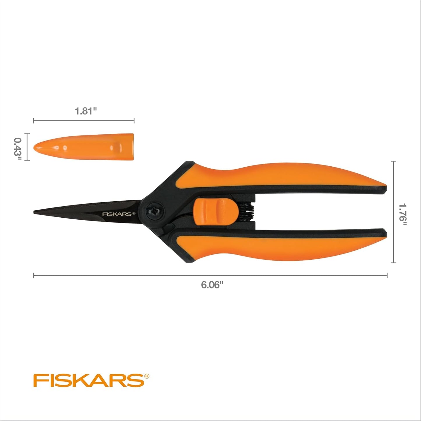 Fiskars 6" Pruning Scissors (2-Pack) for Flowers, Buds, Weeds and Small Plants, Garden Snips with Resin Resistant Nonstick Stainless Steel Blades, Gardening Trimmers with Comfortable Handle