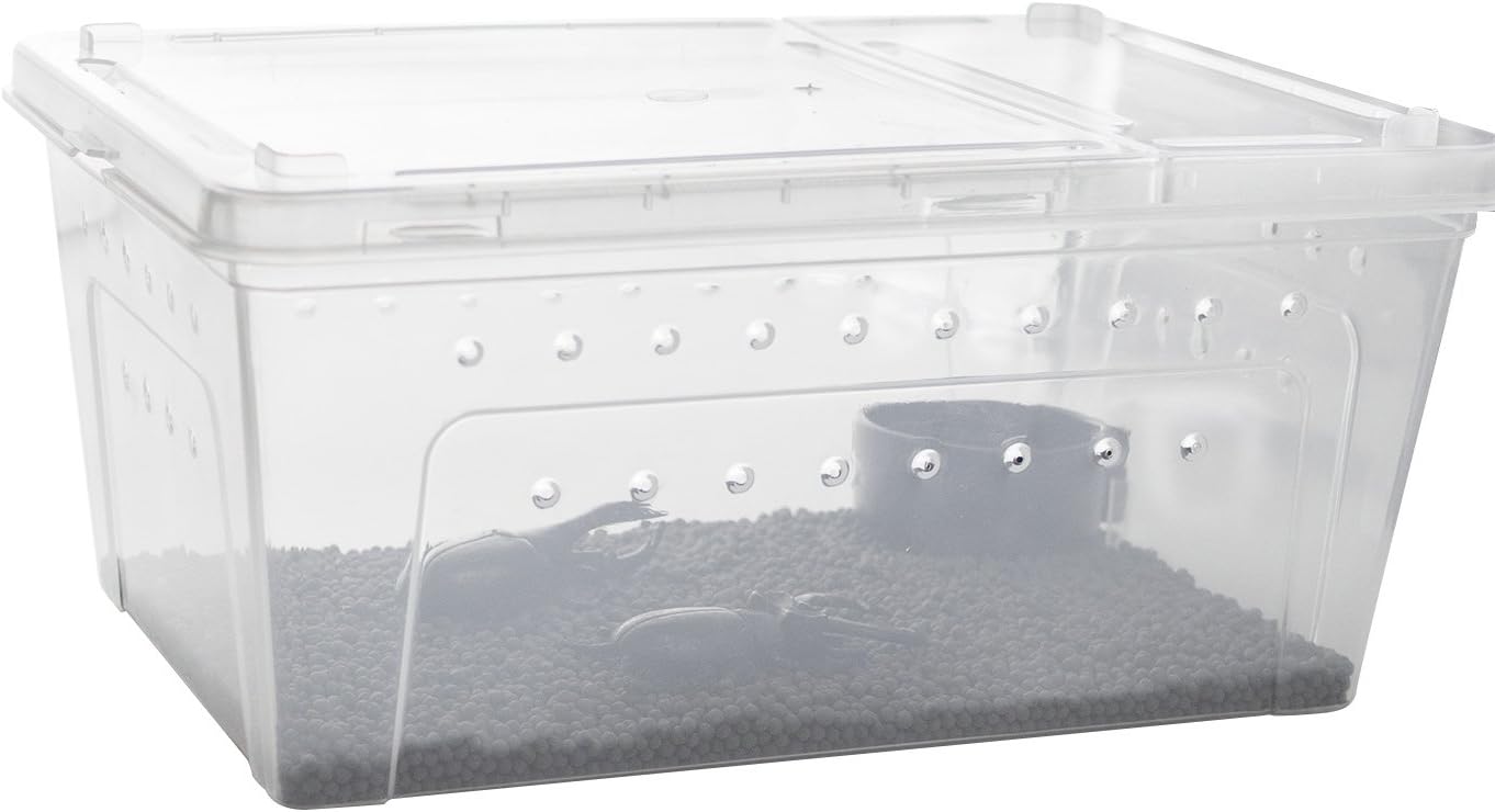 OMEM Portable Reptile Terrarium Habitat for Mini Pet Houses Breathable Holes Stackable Container (2PCS-M)