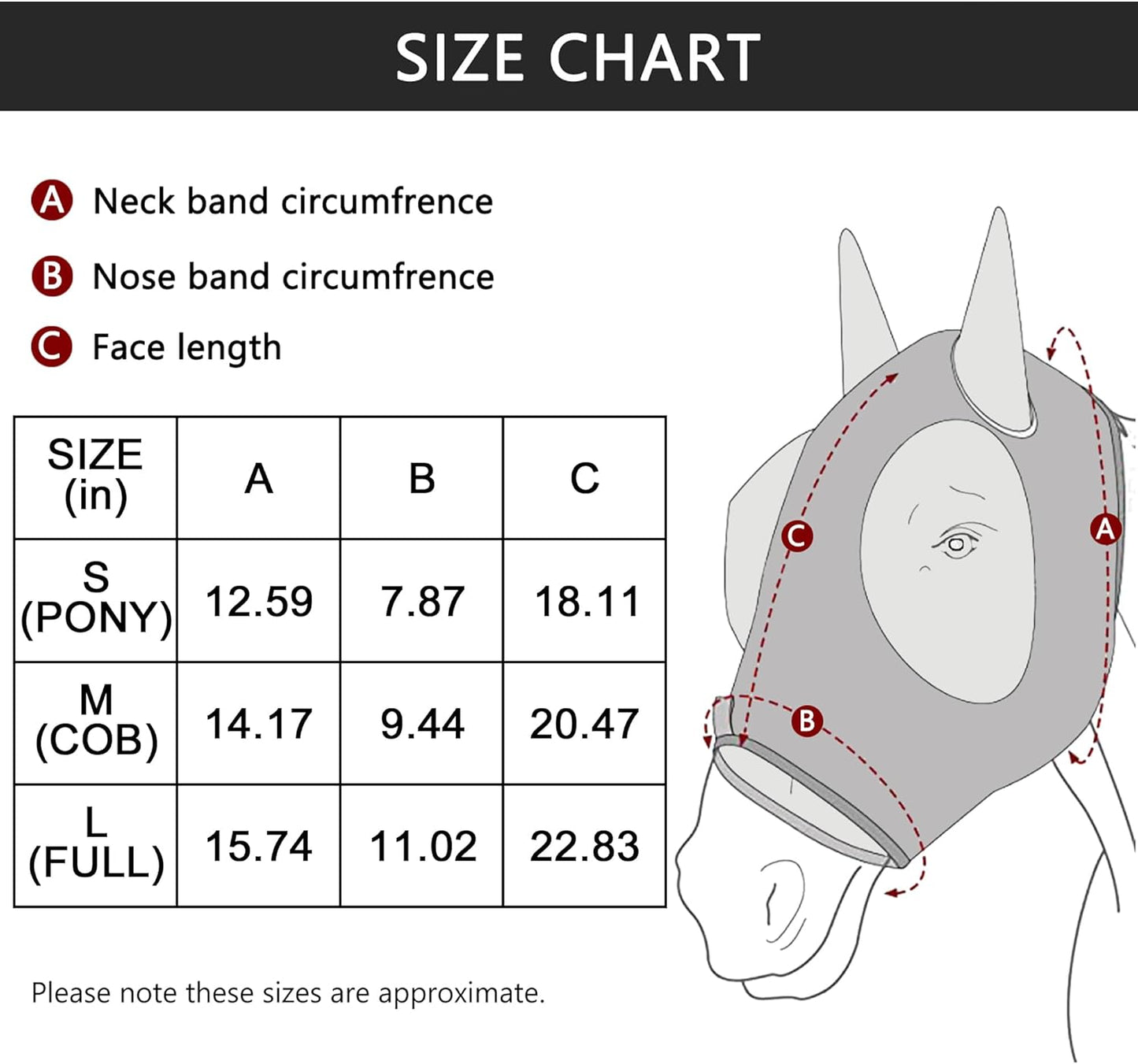 Horse Fly Mask with Ears - Large Eye Space for Full Vision, Breathable Stretch Comfort Fit, UV Protection, Forelock Opening, Easy Pull-On Pink Cob