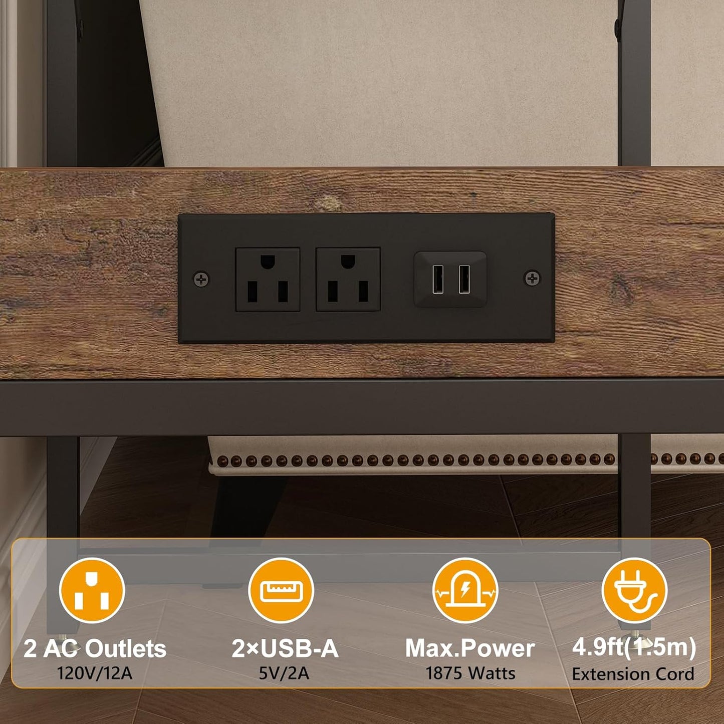 Modern 20 Gallon Long Fish Tank Stand for Home Office, 2-Tier Aquarium Stand with Shelf for Storage, Fish Tank Table 30" x 12" x 20.5", Ideal for Breeder Tanks,and Reptile Terrariums, Rustic Brown