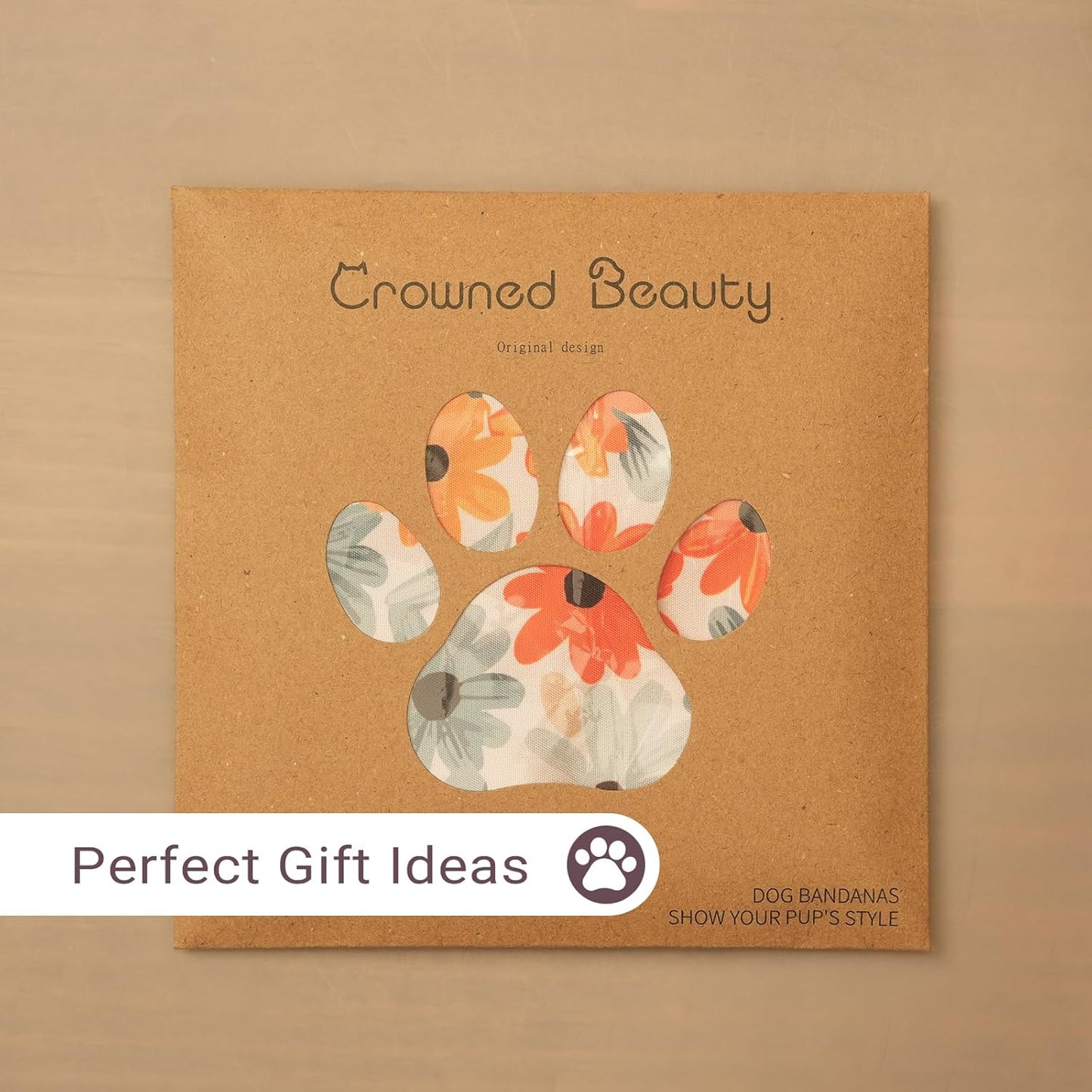 CROWNED BEAUTY Fall Dog Bandanas Reversible Large 2 Pack, Leaves Pumpkin Charm Set, Blue Orange Adjustable Triangle Holiday Scarves for Medium Large Extra Large Dogs Boy Girl Pets DB186-L