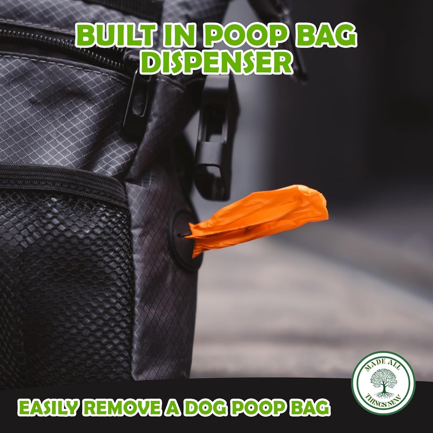 Dog Poop Holder with Dog Poop Bag Dispenser for Responsible Pet Owners - Leave no Trace!