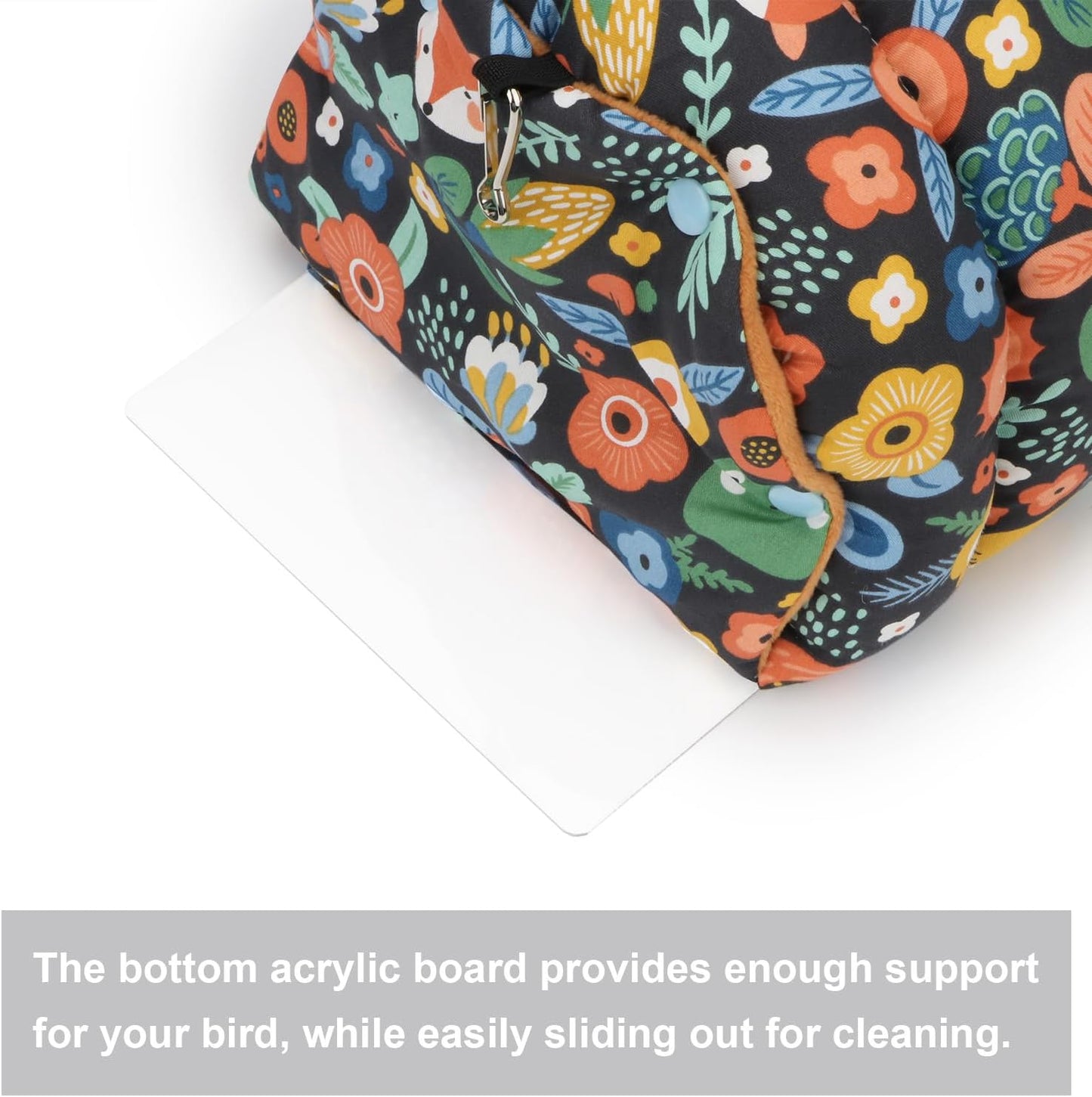 Wontee Bird Nest House Winter Warm Snuggle Hut Bird Bed Hanging Hammock for Parrots Budgies Parakeets Caique Senegal Cockatiels Conures (Large, Black)