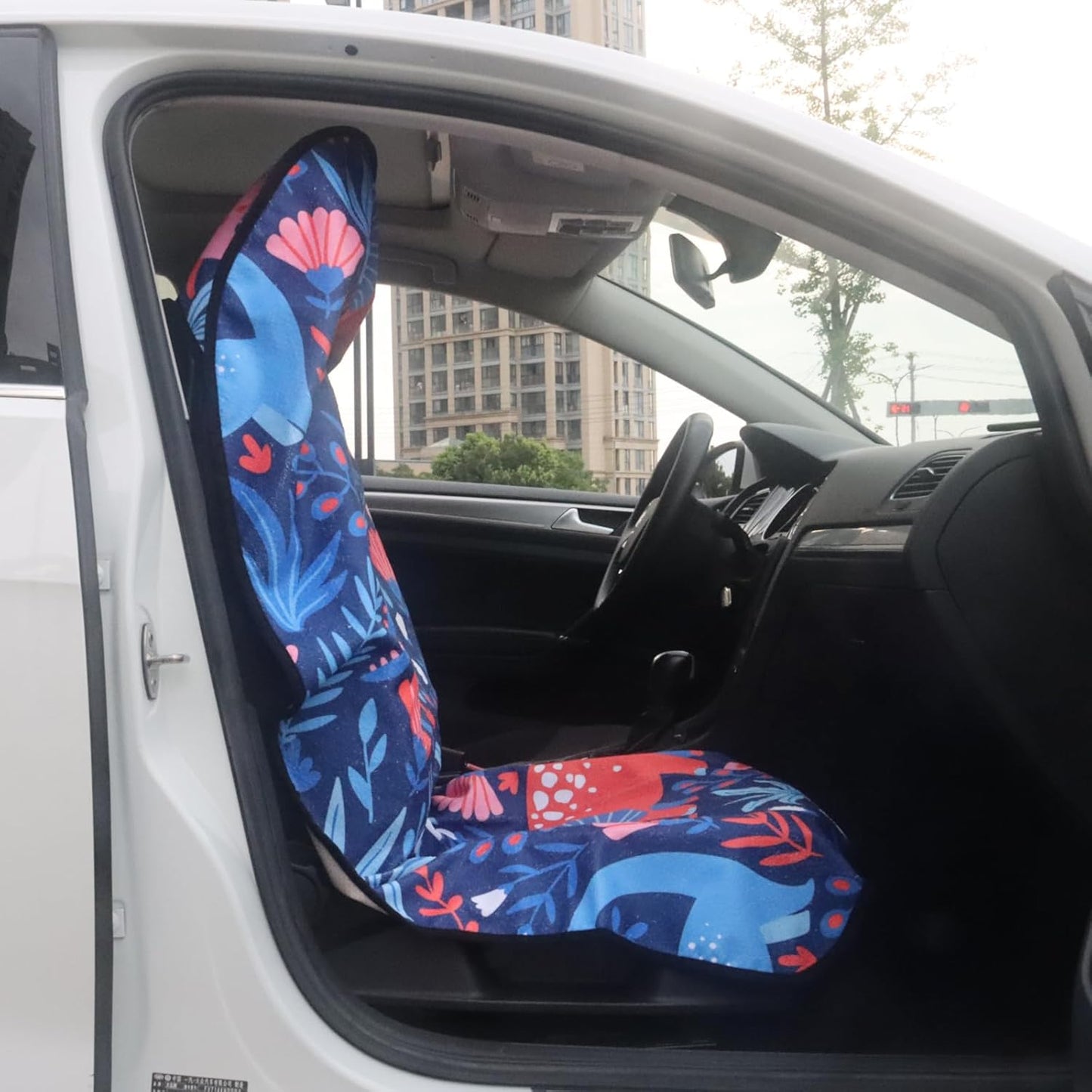 Car Seat Cover Protector Front Seats,for Gym Workout,Running,Swimming,Beach and Hiking,Waterproof Sweat Towel Bucket Seat Covers for Cars SUV Trucks (Dinosaur, 2Pcs)