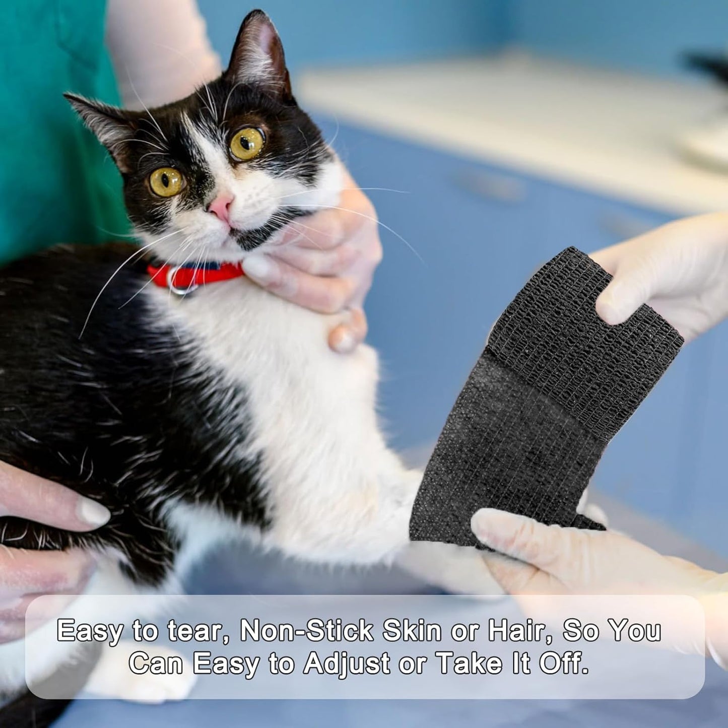 24 Pack Self Adhesive Bandage Wrap, 2” x 5 Yards Elastic Cohesive Bandage Wrap Black Athletic Tape Grip Tape for Ankle, Wrist Sprains, Sports Injuries & Pet First Aid | Medical Sports Tape