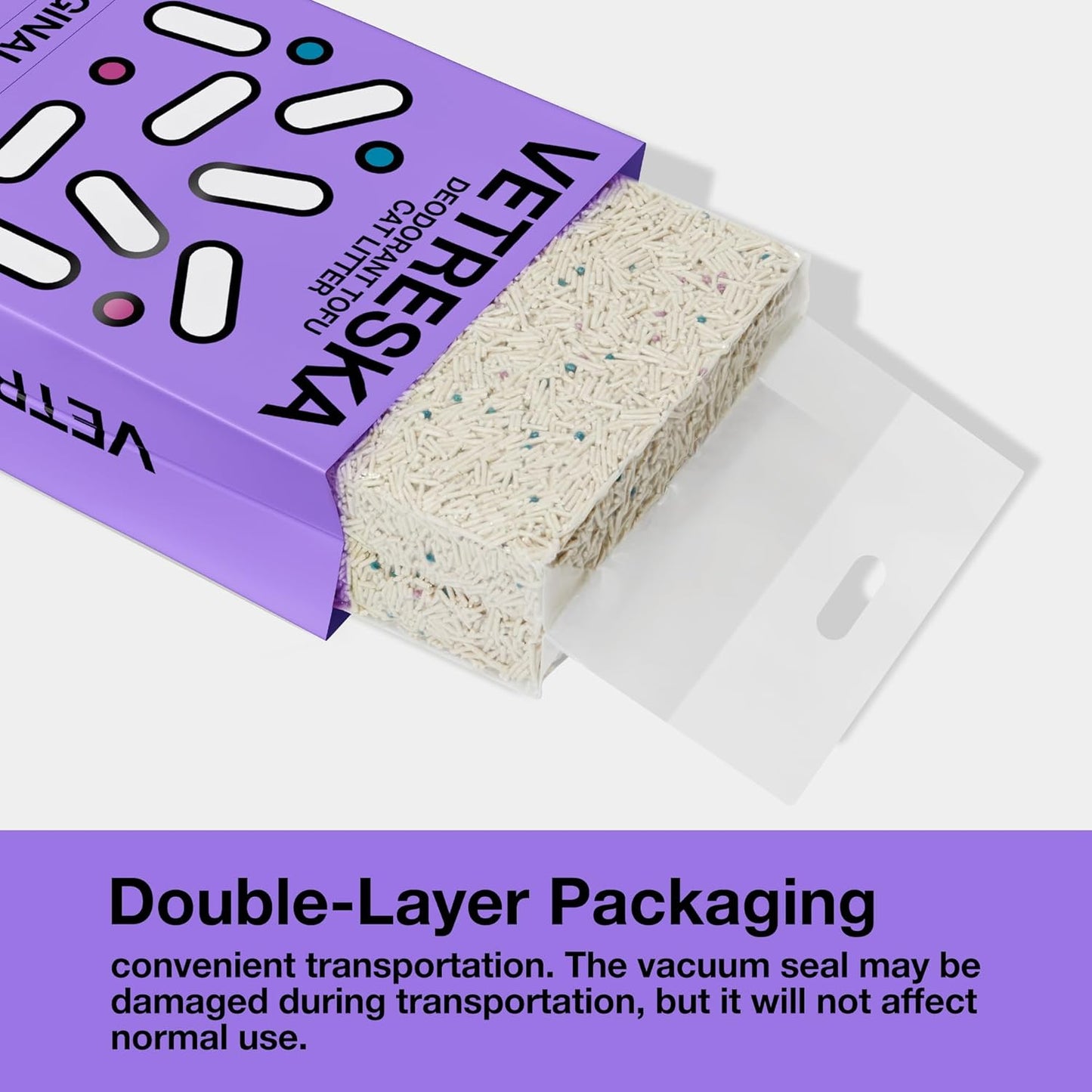 VETRESKA Tofu Cat Litter,Kitty Litter Flushable Strong Clumping Cat Litter Pellets Ultra Absorbent,Dust-Free Tofu Litter,Original(5.5lb×2bags)