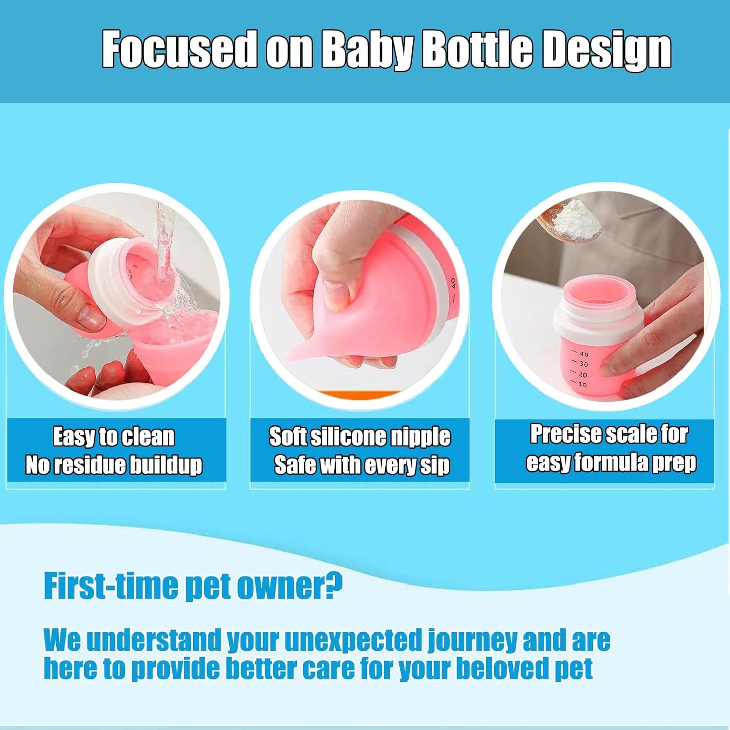 Kitten Bottles for Nursing,Puppy Bottles for Nursing Puppy Milk, Anti-Choking Puppy Feeder Design, 2 Extra Replaceable Silicone Nipples for Convenient Replacement (Green)