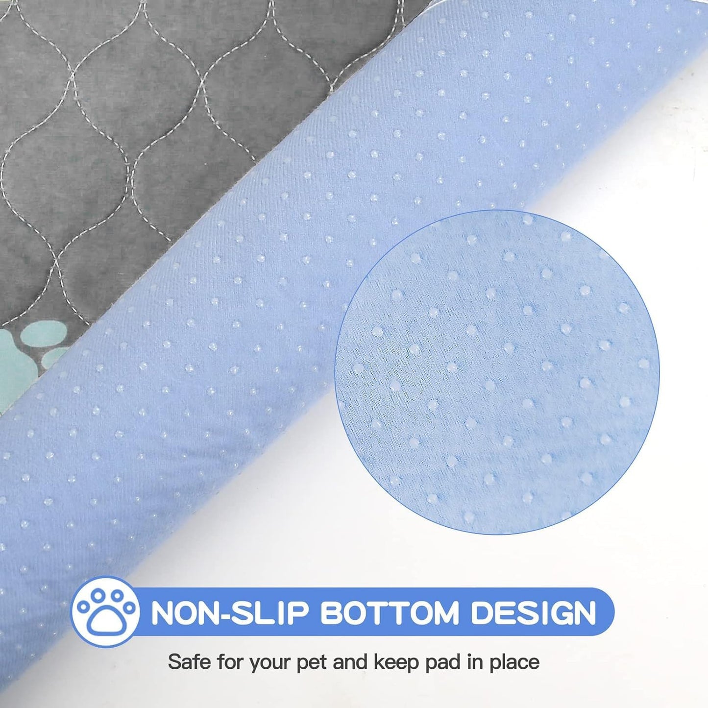 Aitmexcn Washable Puppy Dog Pee Pad, 2PCS 100% Waterproof Whelping Training Mat for Puppy/Senior Dog, Fast Drying Reusable Puppy Pads for Indoor, Outdoor and Car Travel- 72x72'' Llight Gray