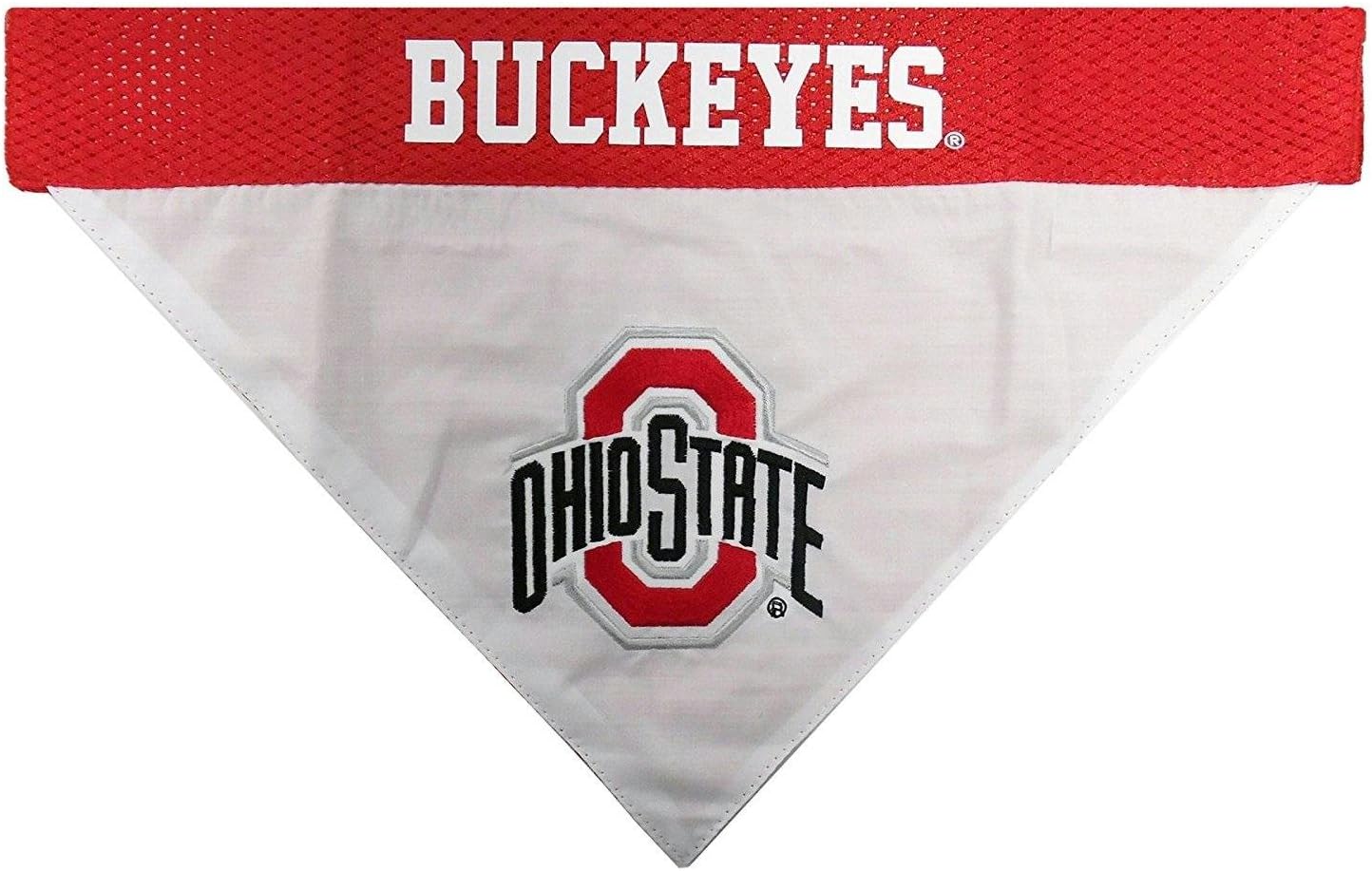 Pets First Collegiate Pet Accessories, Reversible Bandana, Ohio State Buckeyes, Large/X-Large