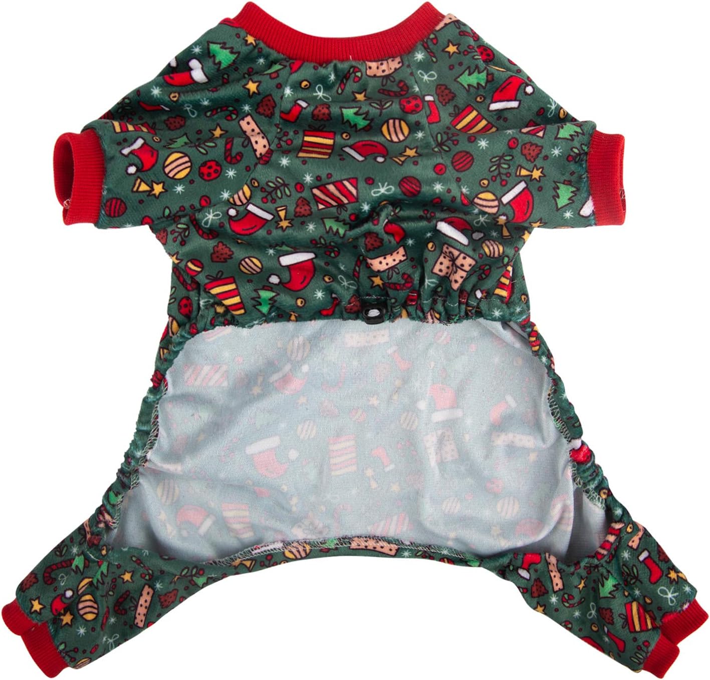 CuteBone Dog Christmas Pajamas Puppy Onesies Small Dogs Soft Pjs Coat Cat Apparel Comfy Pet Clothes Outfit Doggie Bodysuit P111S