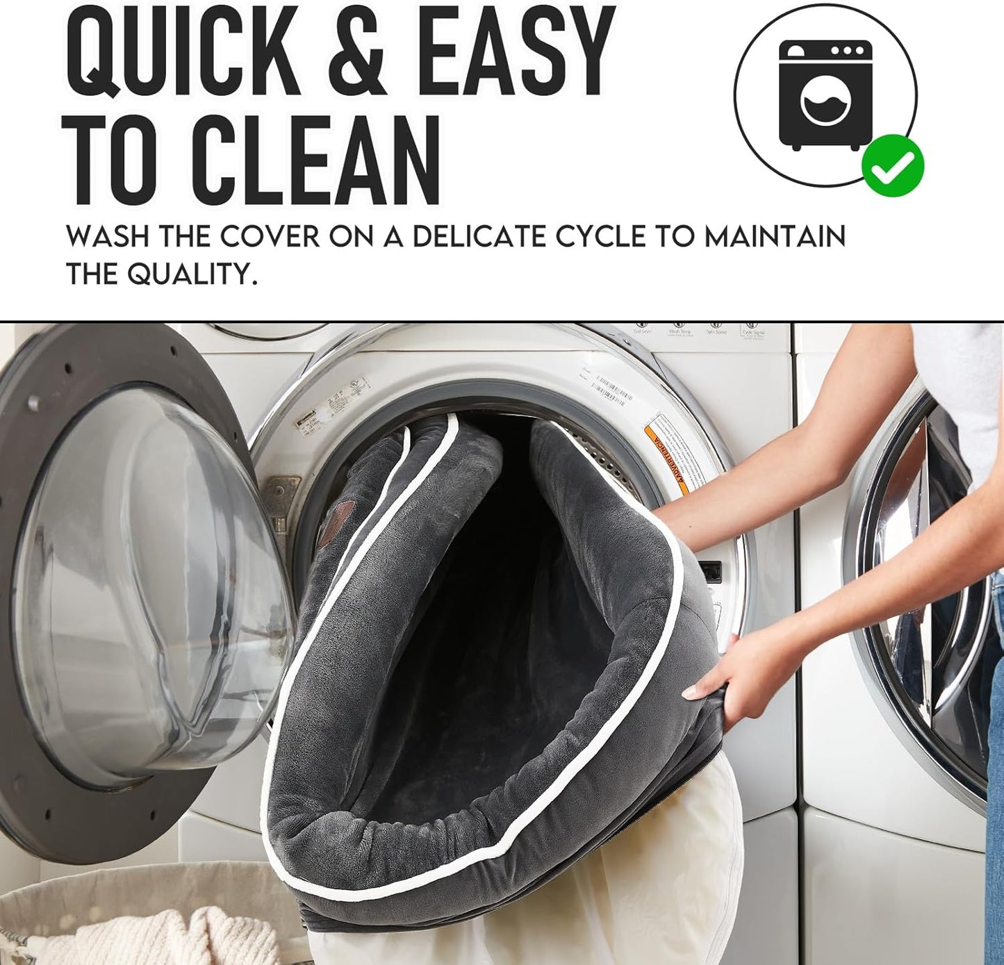 OhGeni Orthopedic Big Dog Couch Pet Sofa XL Sized Cat Beds with Comfort Foam Support, Soft Comfortable Fabric, Machine Washable Waterproof Removable Cover, 42-Inch (Gray)