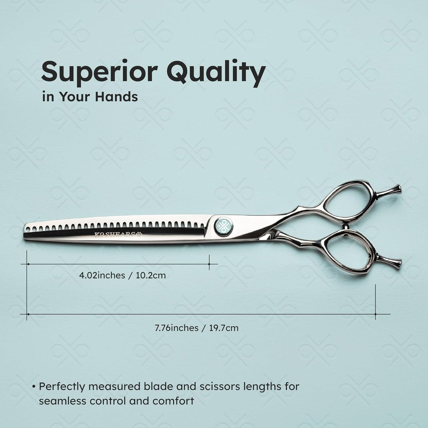 8” Dog Grooming Chunker Scissors – VG10 Japanese Steel Professional Pet Shears for Cats & Dogs | Fast Hair Release Design | Lightweight, Ergonomic, Handcrafted | Thinning Rate 60-70% | K9 Shears