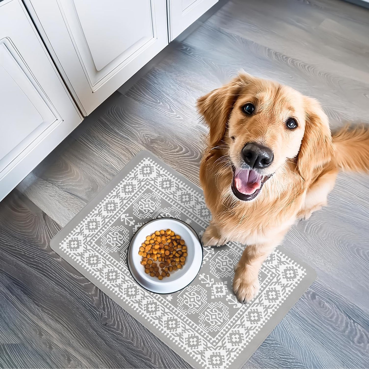 NALALAS Large Dog Mat for Food and Water, Cat Feeding Mat | Large Waterproof Dog Bowl Mat | Non-Slip Pet Food Mat for Floors | Pet Mats for Food and Water | Easy to Clean