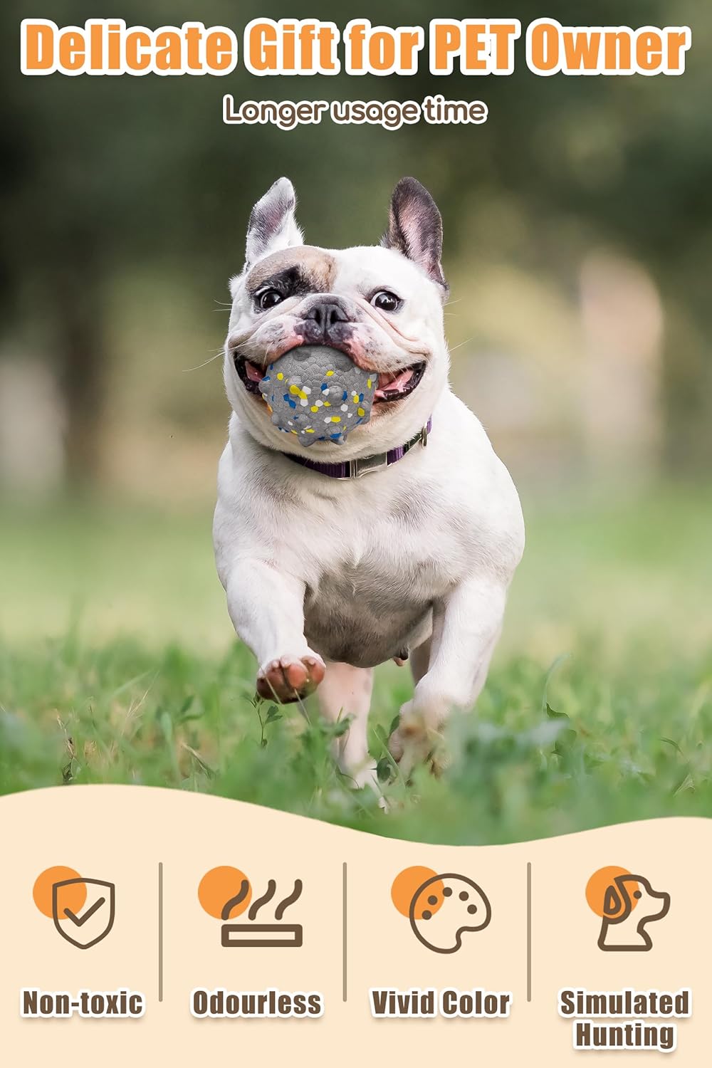 2.36'' Dog Balls for Dogs Aggressive Chewers Indestructible Tennis Durable Bouncy Interactive Dog Toy Balls for Fetch Game Floating Training(Grey Medium)