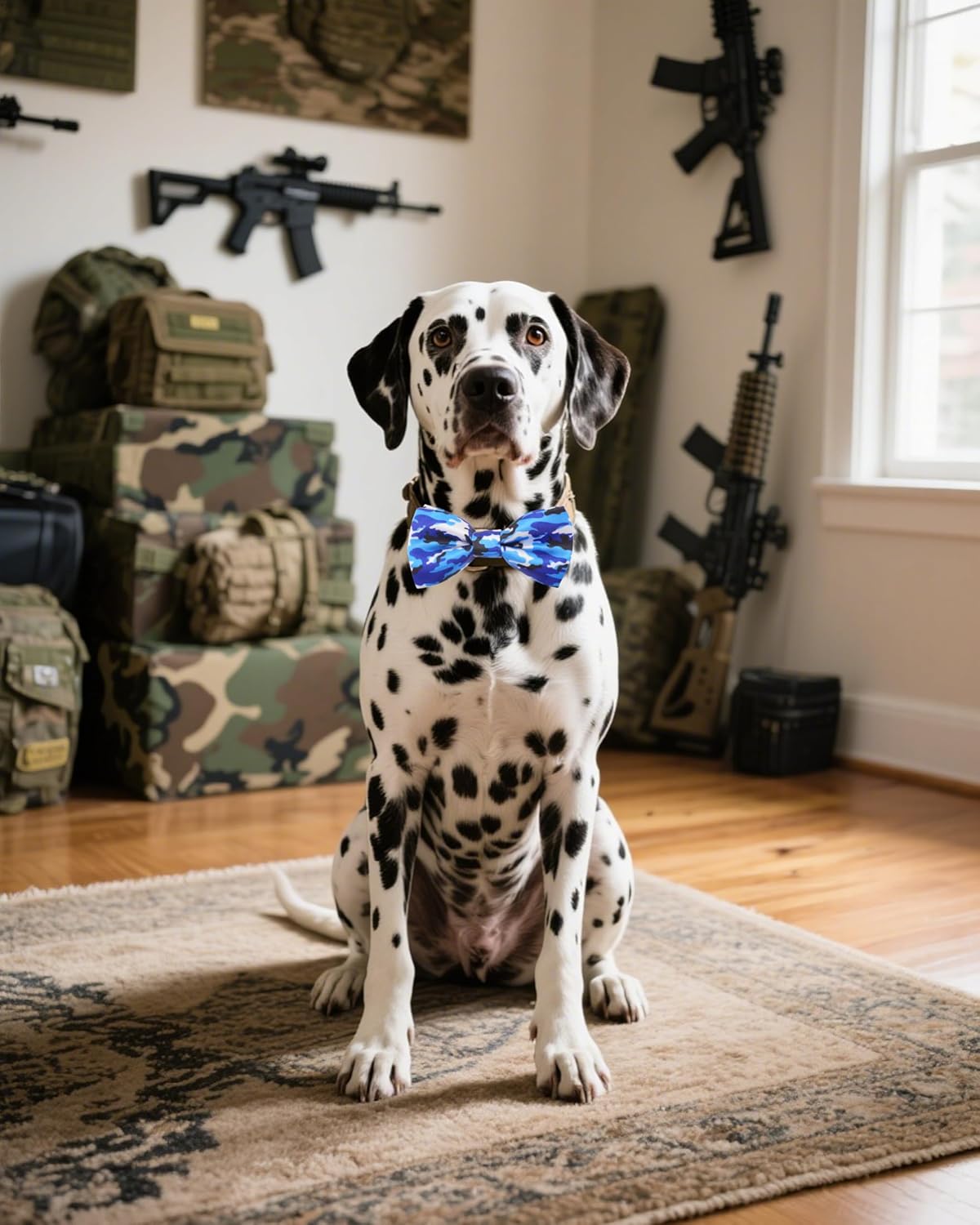 PET SHOW 10 Pack Camo Big Dog Bow Ties for Large Medium Dogs Sliding Collar Attachments Colorful Camouflage Bowties Classic Bowknots Party Holiday Pet Grooming Accessories(Large)