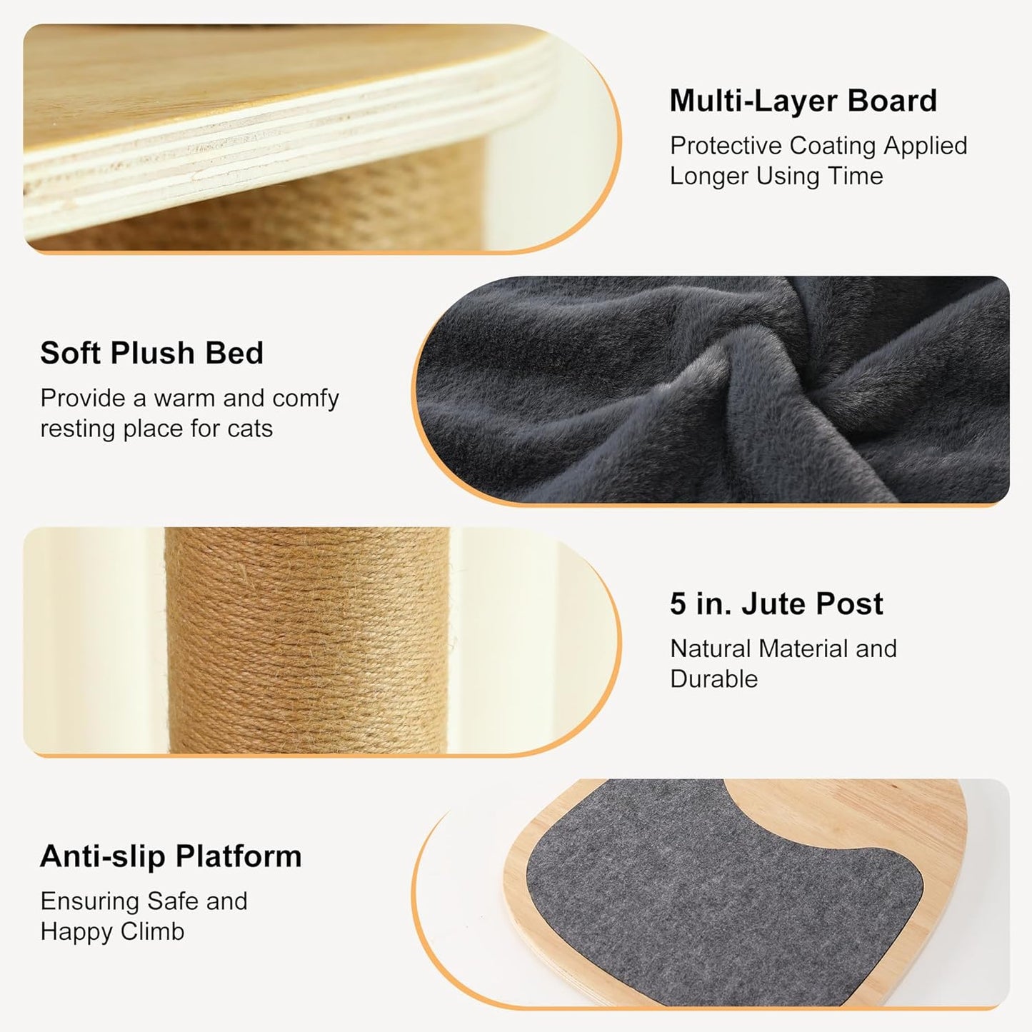 FUKUMARU Floor to Ceiling Cat Tree, 6 Level Adjustable Height (5.7-9.8 ft) Climbing Tower with Thickened Scratching Posts, Cats Activity Center with Transparent Capsule and Cozy Hammock