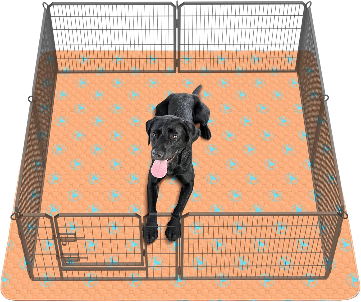 PJYucien Washable Pee Pads for Dogs, 71" x 71" Puppy Pads, Leak-Proof Potty Training Pads for Couch, Crate, Playpen, Bed, Sofa, Square. (Orange)