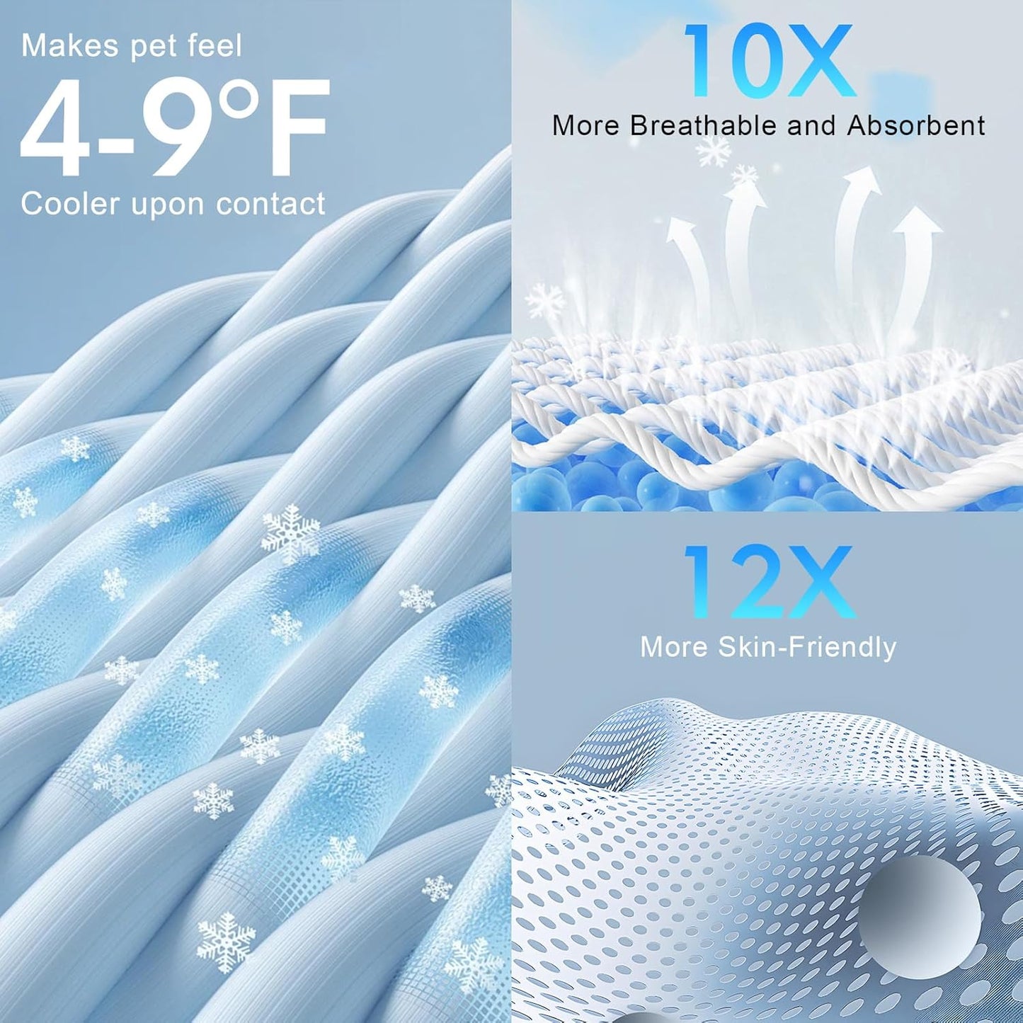 BEAUTYZOO Upgrade Dog Cooling Mat Extra Large, Reversible Self-Cooling Mat for Dogs, Thicken Pet Ice Cool Pad Blanket for Summer Kennel Sofa Bed Floor Car Seat, Machine Washable&Foldable, 48"x28"