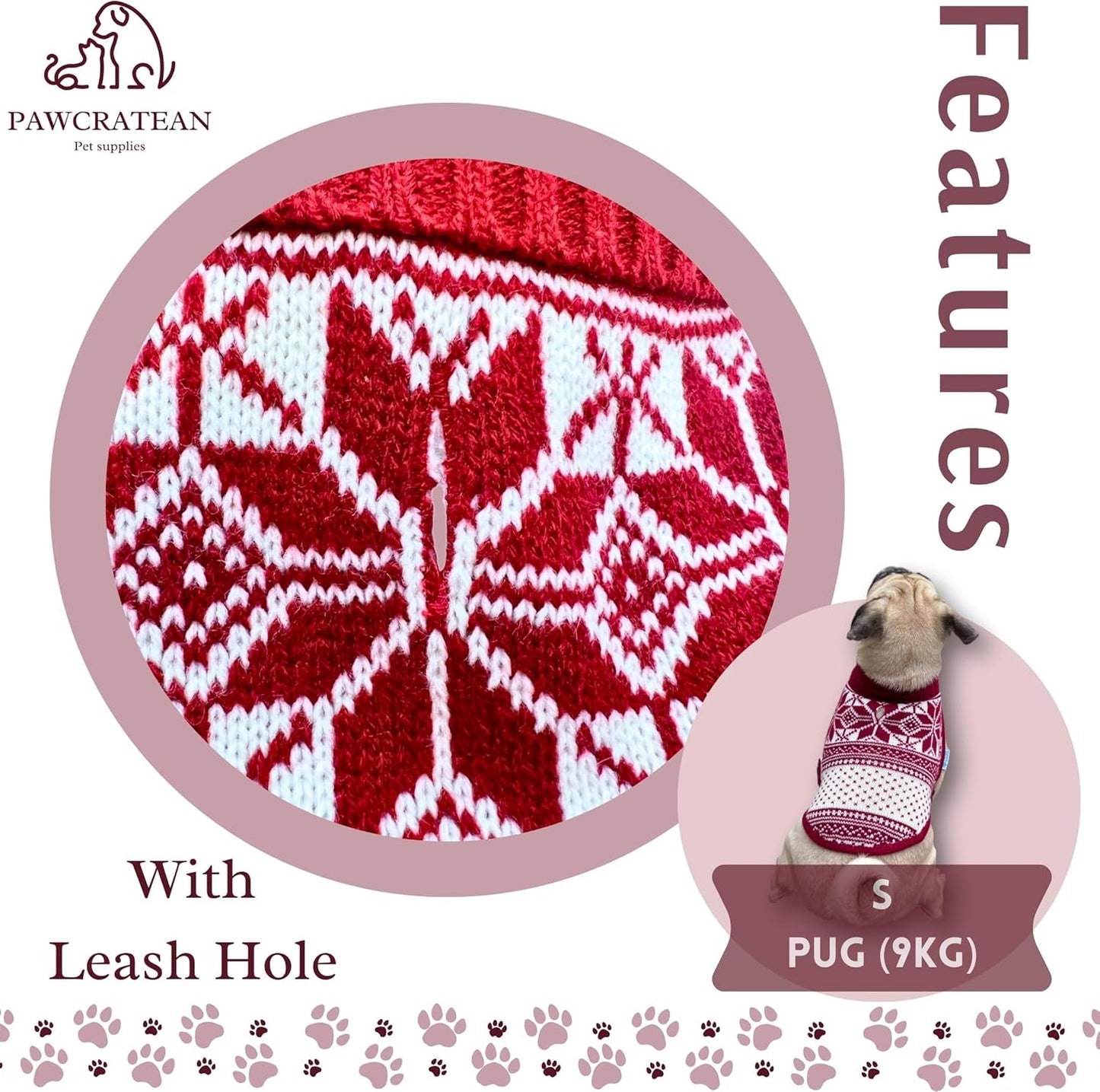 Cute Sweater for Dogs and Cats Soft Flannel Pet Outfit Warm and Cozy Animal Hoodie Small to Large Pet Clothes for Halloween Parties and Everyday Wear (X-Small, Red National Totem)