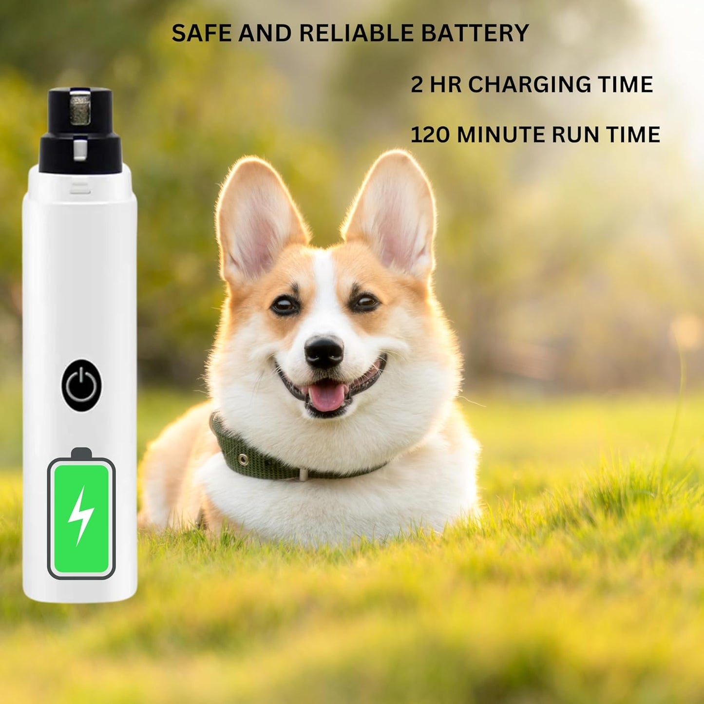 GajetNest Professional Pet Nail Grinder for Dogs and Cats, 2 Speeds LED Light USB Charging Low Vibration, Quiet, Cordless Ergonomic Long Lasting Battery, Safety Guard