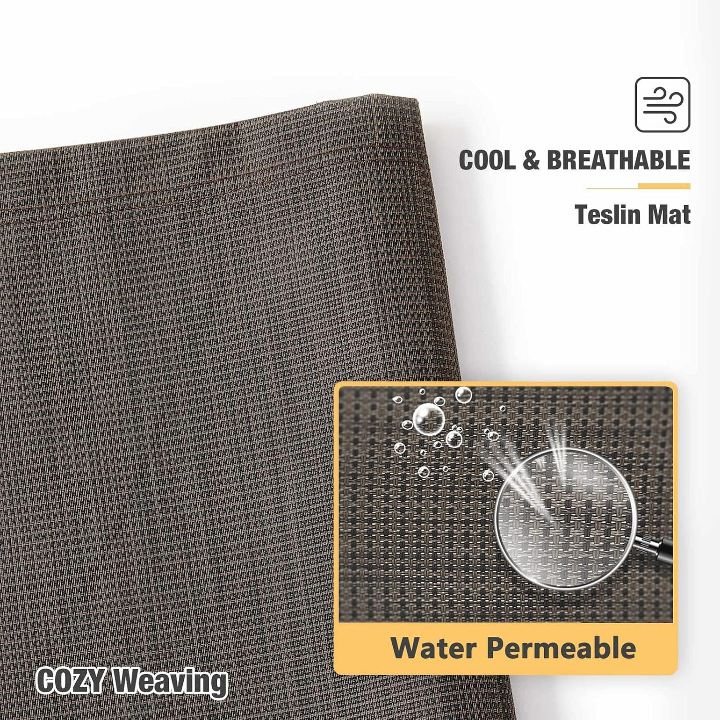 Veehoo Chew Proof Elevated Dog Bed - Cooling Raised Pet Cot - Silver Aluminum Frame and Durable Textilene Mesh Fabric, Unique Designed No-Slip Feet for Indoor or Outdoor Use, Brown, X-Large, CWC2003