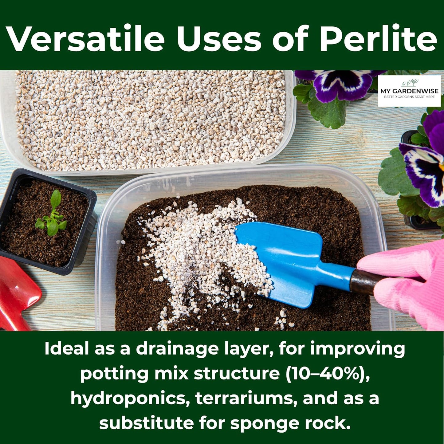 Perlite for Plants, Coarse and Chunky Horticultural Perlite, Organic Perlite for Gardening Indoor & Outdoor, Perlite Bulk Bag, Made in USA (30 quarts)
