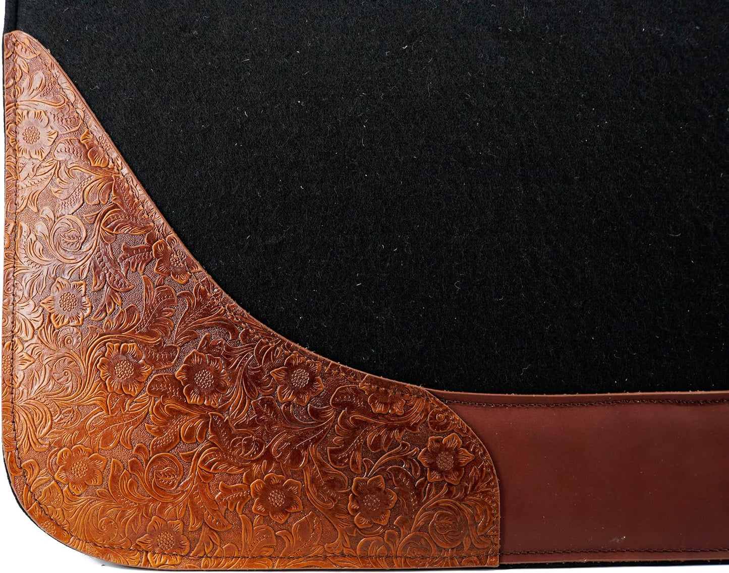 Jeereal 32"x34" Western Horse Saddle Pad,100% Wool Blend Felt 3/4" Thick (Black)