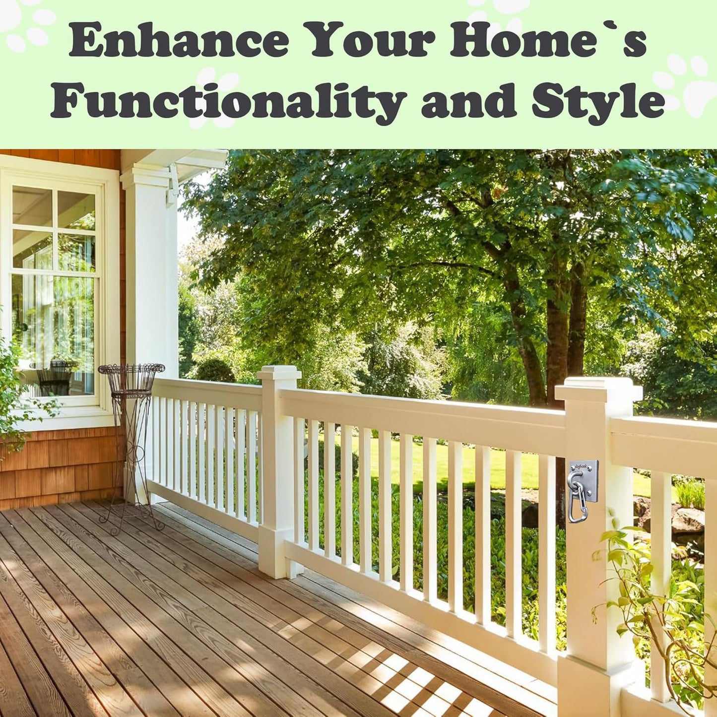 Canine Hitch- Secure Dog Leash Parking Indoor- Outdoor Wall Hook with EZ Clip - Tie Out Stainless Steel - Practical Lead Management for Home & Business