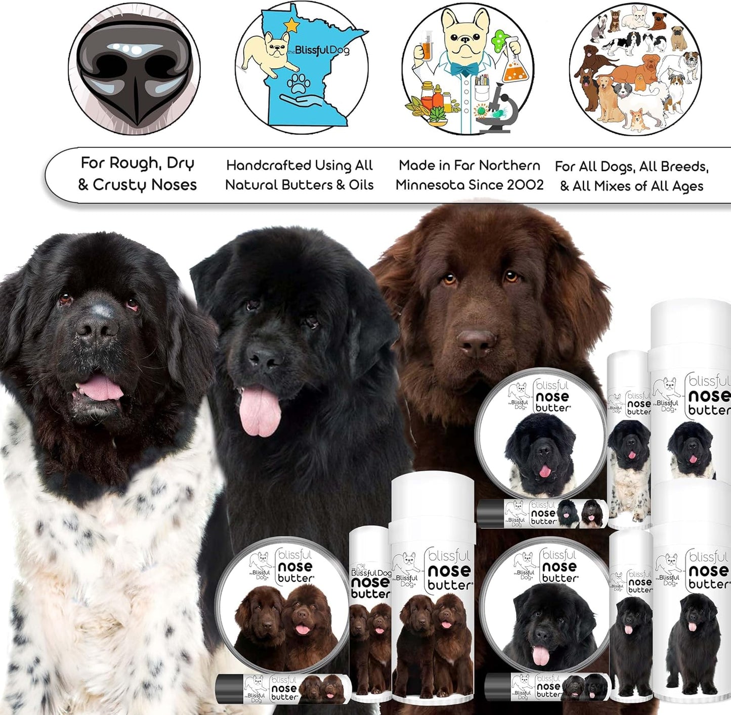 The Blissful Dog Newfoundland Unscented Nose Butter - Dog Nose Butter, 2 Ounce