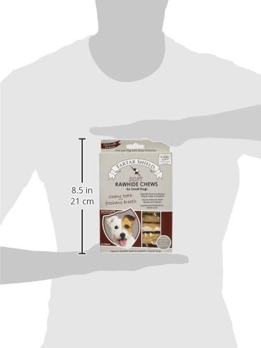 Tartar Shield Soft Rawhide Chews | Safe Dental Treats for Small Dogs | Vet VOHC Approved | Daily Bone Cleans Teeth & Gums Fresh Breath Oral Health Support | USA Made | (Small Dogs / 12 Count)