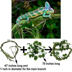 2pcs Reptile Plants for Bearded Draded Tank Accessories, Terrarium Plants Artificial Decor for Snake Cage, Fake Plant for Leopard Gecko Habitat, Lizard Chameleon Ball Pythons (Group B2)