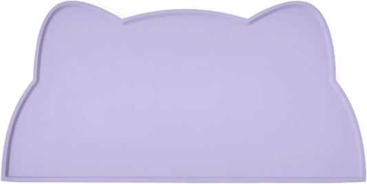 Cat Food Mat, Silicone Pet Feeding Mat for Floor Non-Slip Waterproof Dog Water Bowl Tray Cushion (17" x 10", Periwinkle Blue)