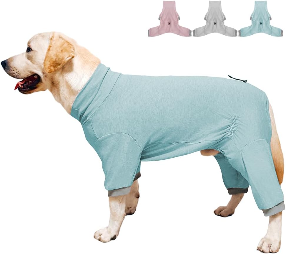 Dog Pyjamas PJS Sweater Clothes and Home Clothing Suitable for Medium to Large Breeds of Dogs, Dog Neutering Suits, Extra-Large Stretch Fabric, Four-Legged Clothes(Thin Blue, 2XL)