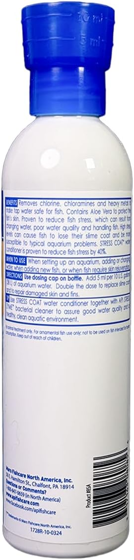 API STRESS COAT Aquarium Water Conditioner 8-Ounce Bottle