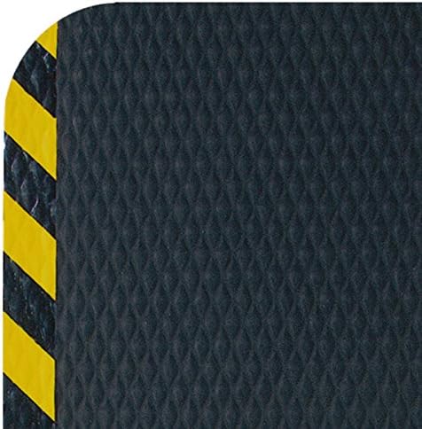 American Floor Mats Hog Heaven 5/8 inch Black & Yellow Border 5' x 4' Nitrile Backed Anti-Fatigue Comfort Mat