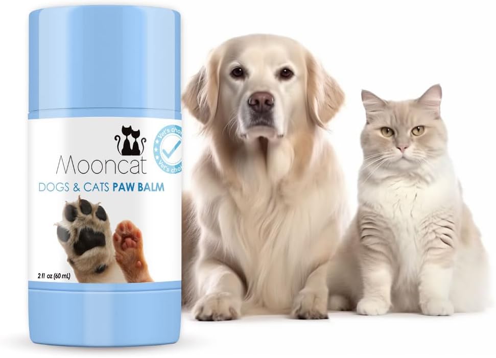 Mooncat Cat Paw Balm – Cat-Specific Paw & Nose Moisturizer for Dry Cracked Pads, Fast Absorbing Lick Safe Natural Botanical Care, Non Greasy Fragrance Free Protection & Repair - 2oz (60ml)