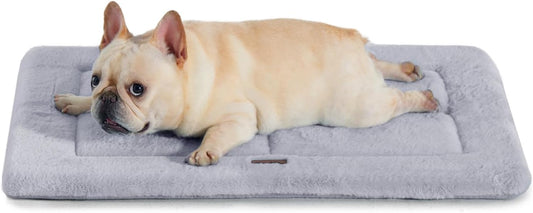 Made4Pets Dog Crate Pad Bed for Medium Dogs, Washable & Reversible, Anti-Slip Kennel Mat for Cozy Sleeping, Soft Fluffy Dog Bed for Indoor & Outdoor Use, 29"x21", Gray