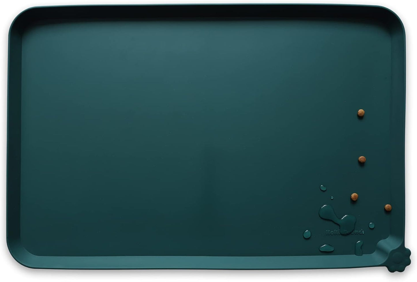 Hoki Found Silicone Pet Food Mats Tray - High-Lips Pet Dog Cat Bowl Mats - Dog Pet Cat Feeding Mat - Waterproof Dog Cat Food Mats -Pet Water Mats for Floors - Dark Cedar