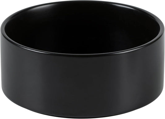 Non-Slip 8.2inch Ceramic Dog Food and Water Bowl for Large Breed Dogs, Pet Bowl for Replacement (Single Bowl, Black)