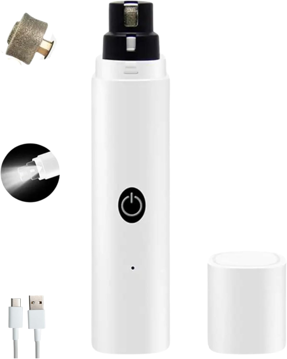 GajetNest Professional Pet Nail Grinder for Dogs and Cats, 2 Speeds LED Light USB Charging Low Vibration, Quiet, Cordless Ergonomic Long Lasting Battery, Safety Guard