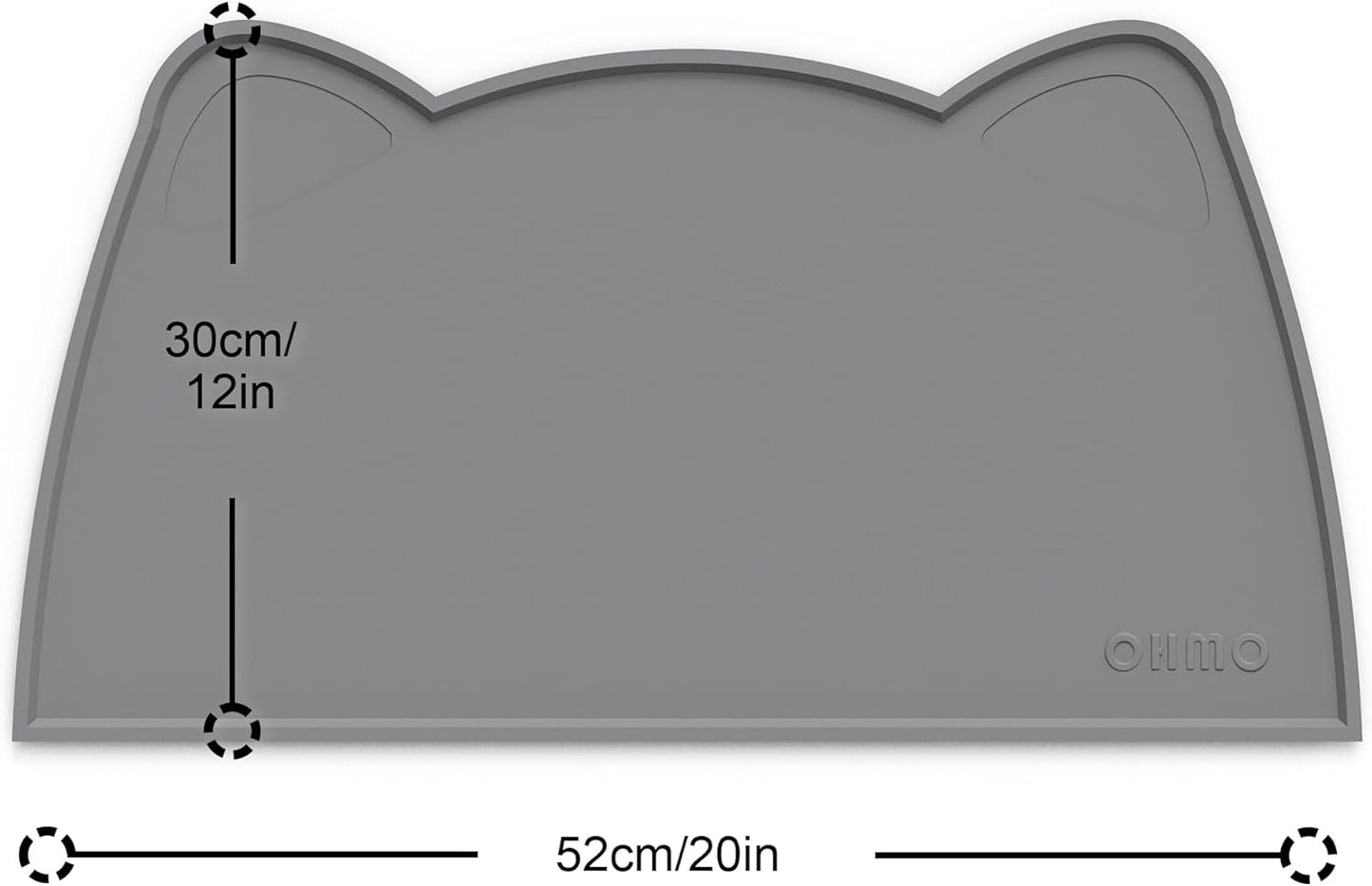 OHMO - Cat Food Mat, Silicone Pet Feeding Mat for Floor Non-Skid Waterproof Dog Water Bowl Tray, Easy to Clean Pet Placemat