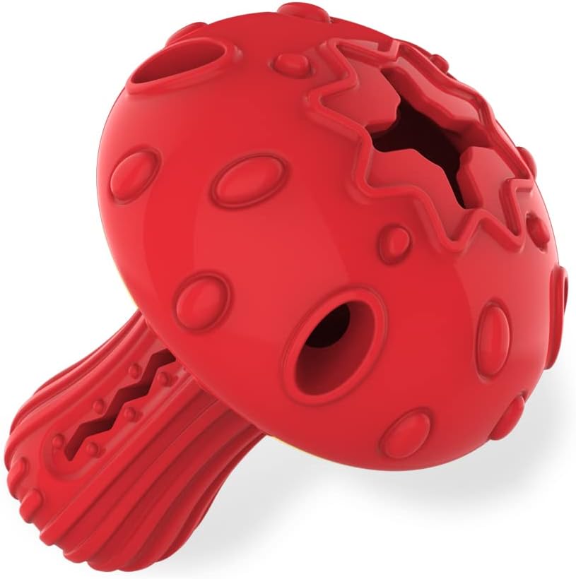 SCHITEC Dog Chew Toy for Large & Medium Dogs, Rubber Treat Dispensing Toy for Aggressive Chewers, Interactive Slow Feeder Tough Puzzle Toys Teeth Cleaning