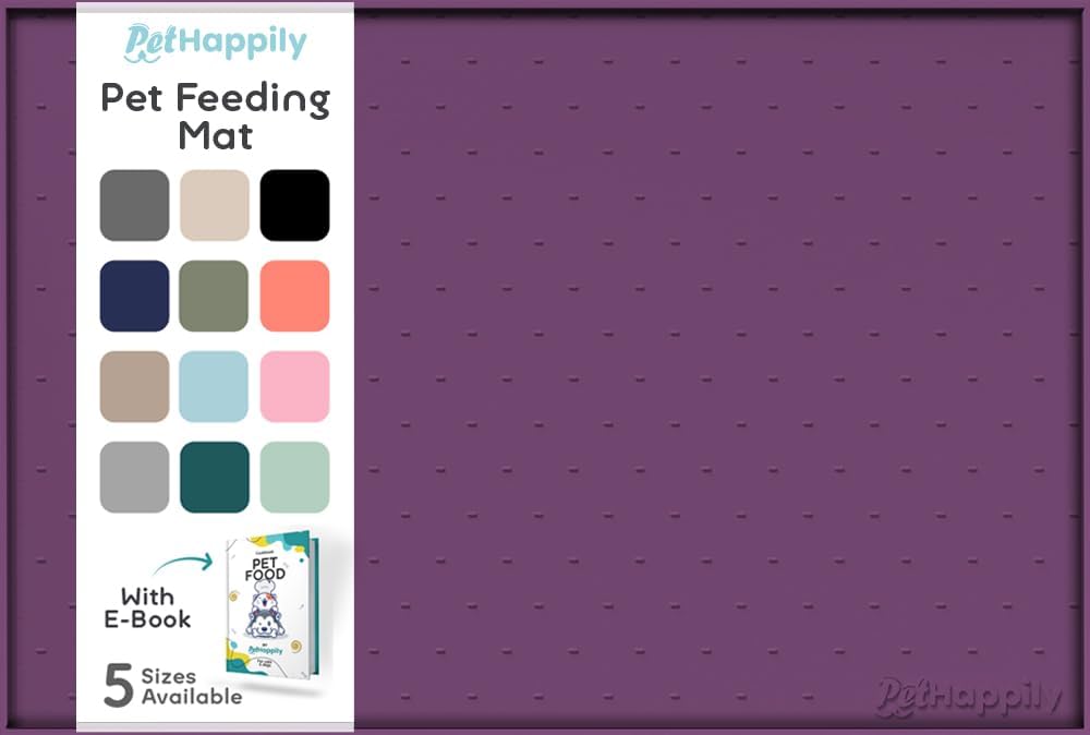 Dog Food Mat - 24x15 Raised Edges Dogs Mat for Food and Water Prevent Spill, Waterproof Cat Food Mats Protect Floors, Easy Clean Dog Bowl Mats for Food and Water, Silicone Pet Feeding Placemats