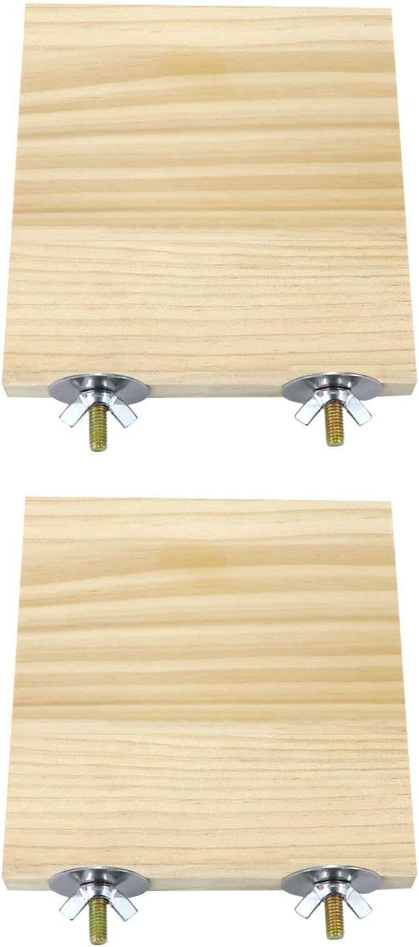2pcs Bird Perch Platform Flat Stand Beak Paw Grinding Wood for Parrot Parakeet Cockatiel Lovebird Conure Finch Budgie