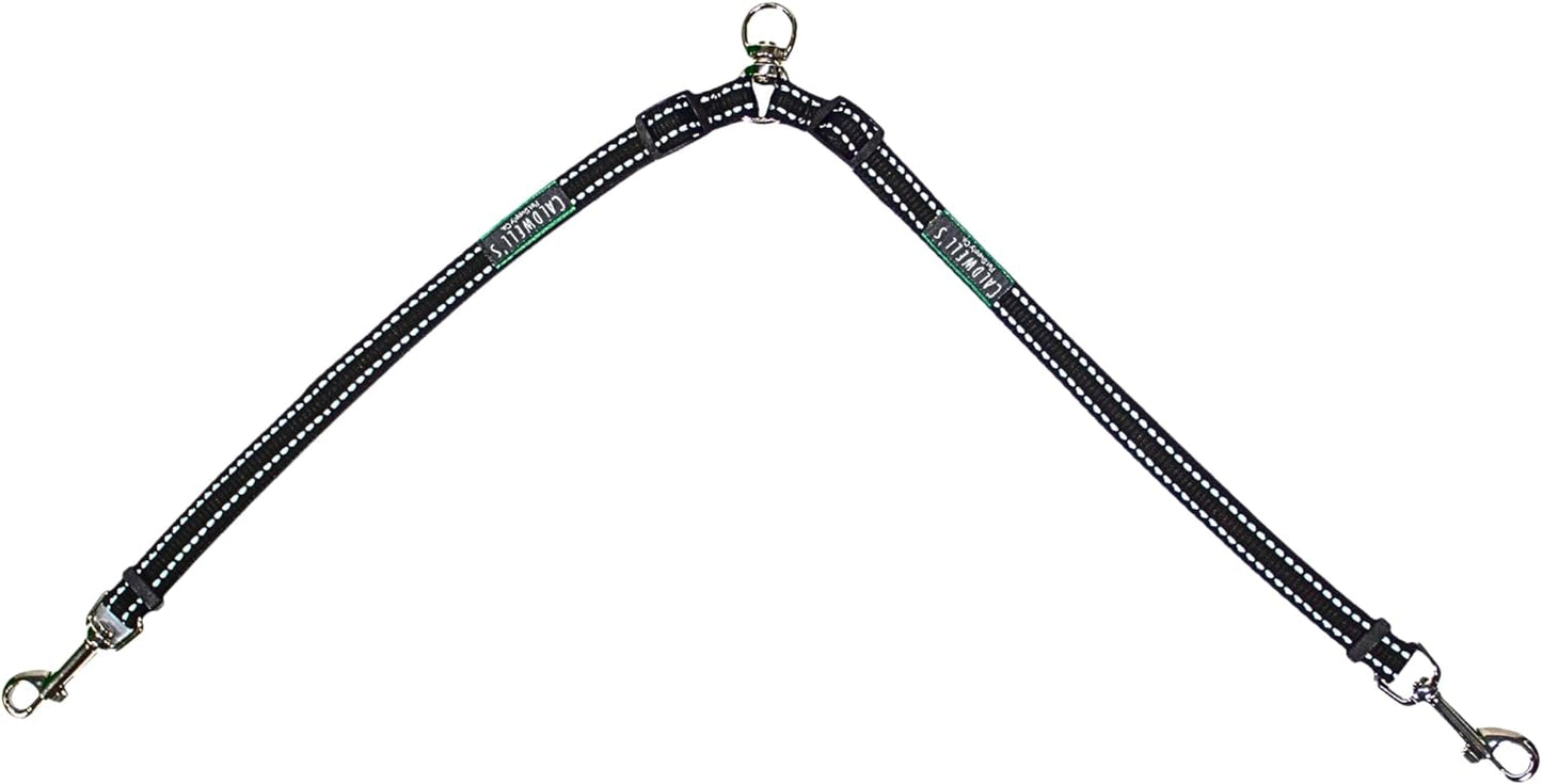 Caldwell's Pet Supply Co. Leash Coupler, Two Dog Leash Splitter to Split Leashes for Walking 2 Dogs, Tangle Free Double Dog Leashes Connector, Adjustable Attachment for Small or Medium Dogs