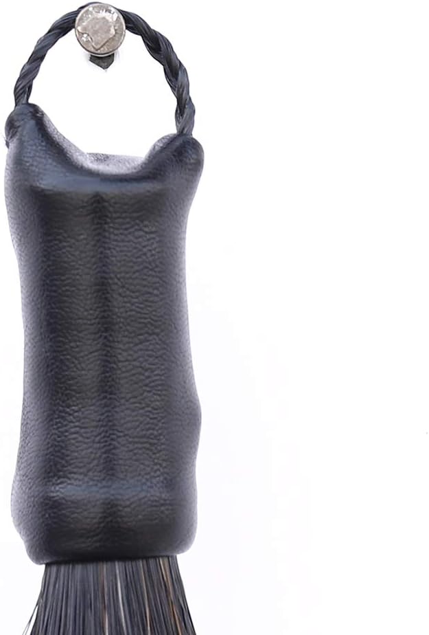 Horse Tail Extensions with Braided Horsehair Loop, Blunt Cut Bottom, 34-36 inches Long and 1 lb Weight (Natural Black)